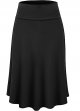 Women's Solid Ombre Lightweight Flare Midi Pull On Closure Skirt